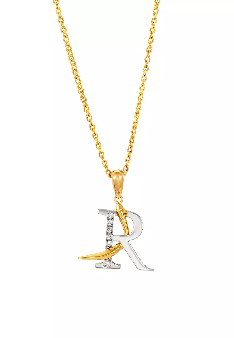 HABIB TULUS | Diamond Necklace in 375/9K Yellow and White Gold (Alphabet) 560710524(R)-YG