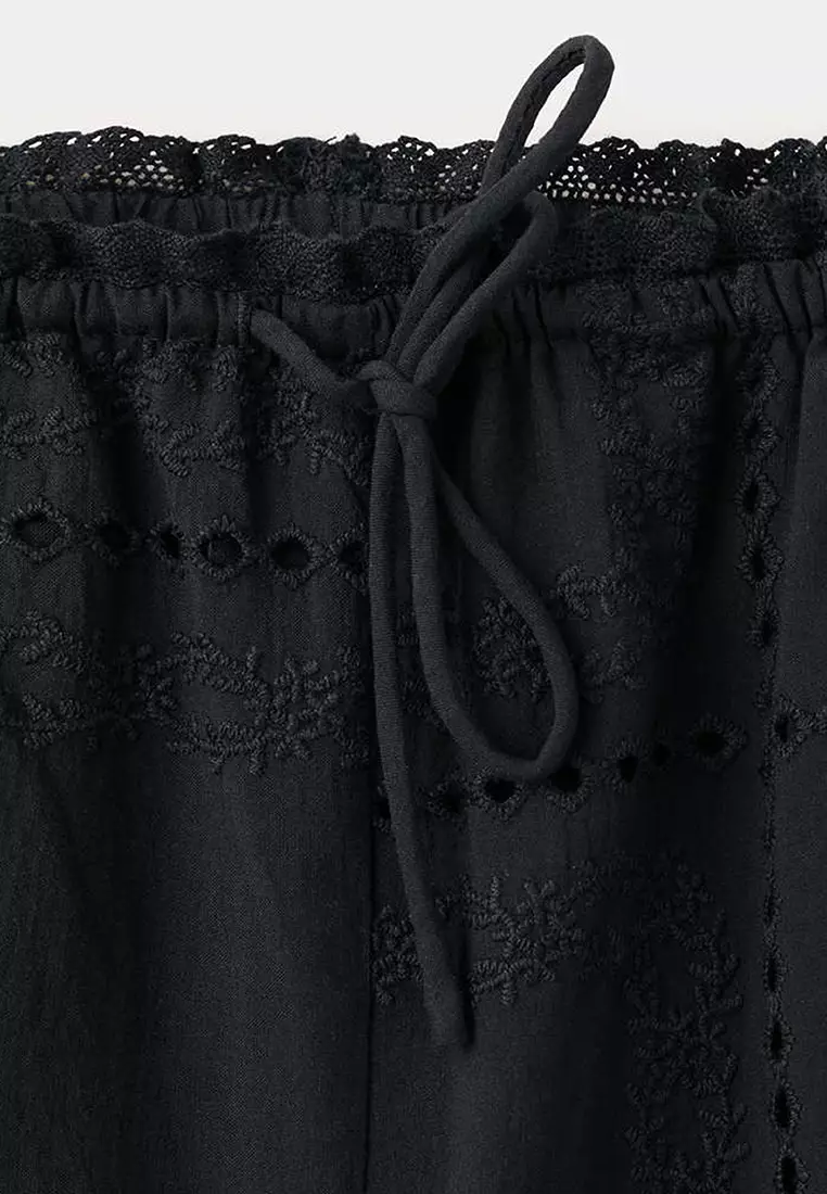 Broderie Anglaise Cotton Trousers
