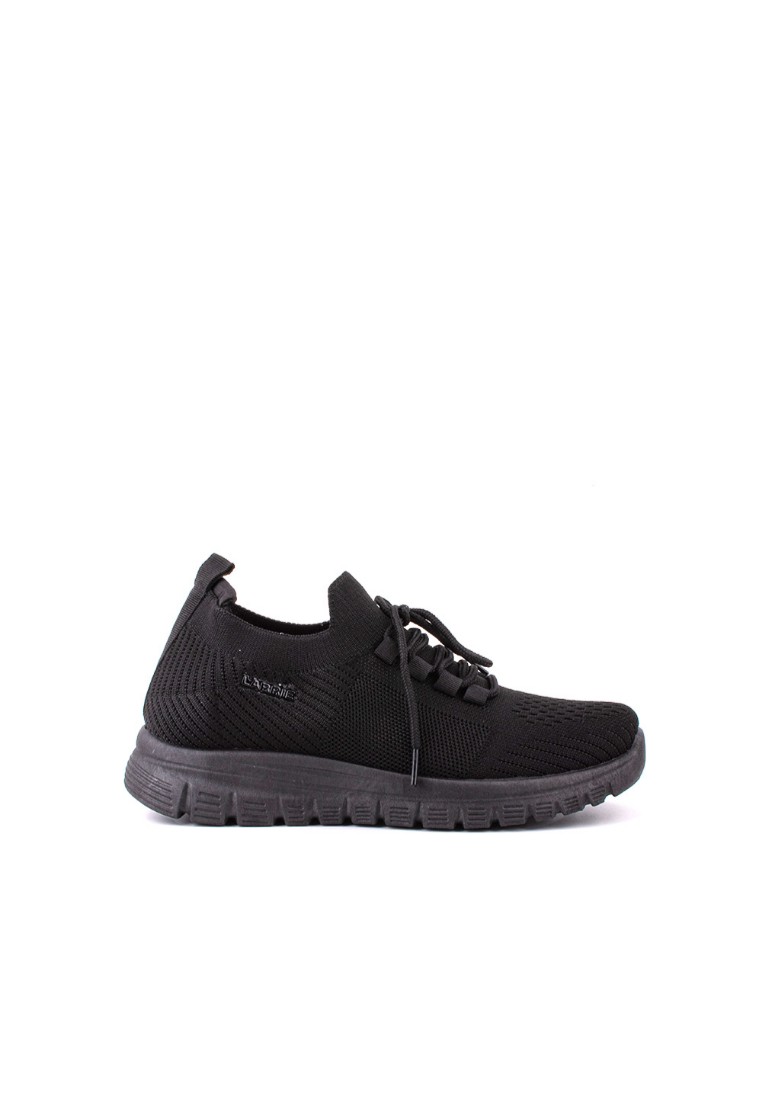LARRIE Women Black Lace Up Fit Delicate Sneakers