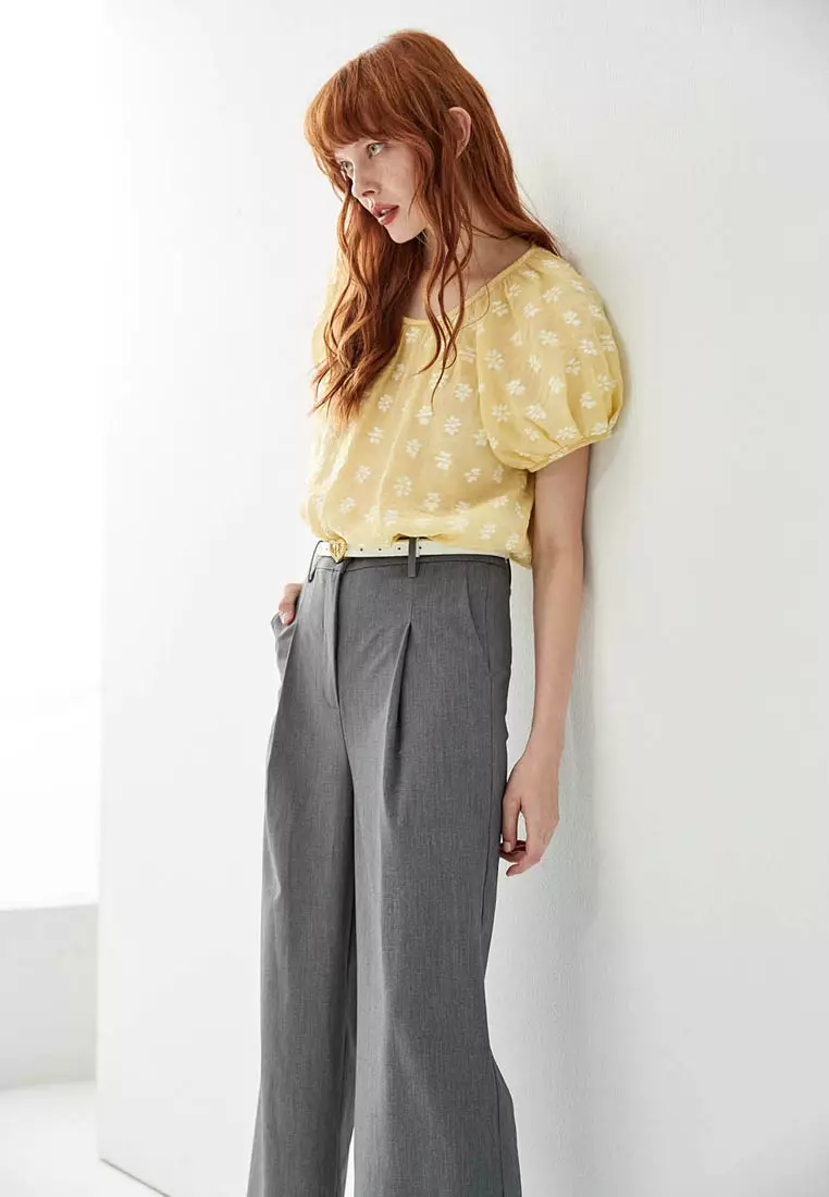 Basic Wide Leg Grey Pants