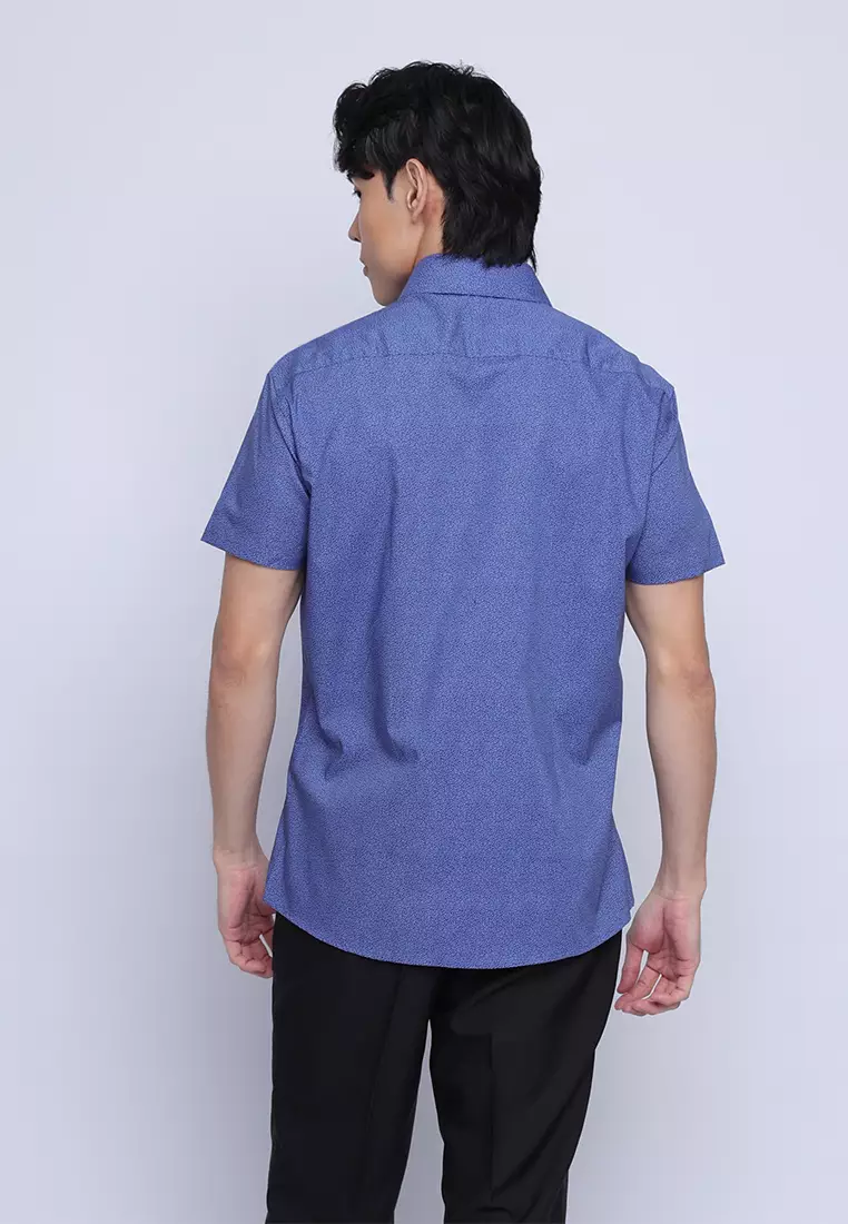 Printed Stretch Short Sleeve Casual Shirt