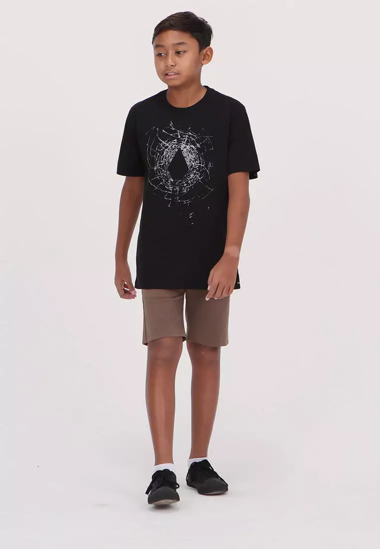 YRG CRACKED STONE SHORT SLEEVE TEE BLACK