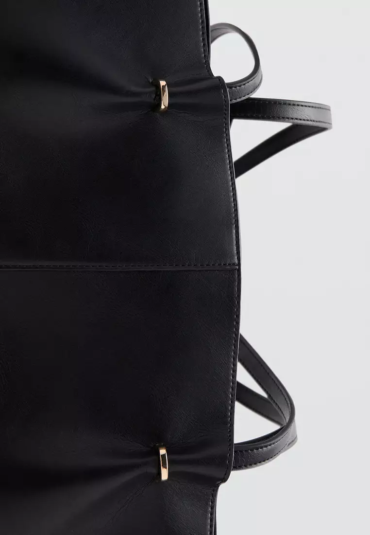 Shopper Bag with Metallic Details