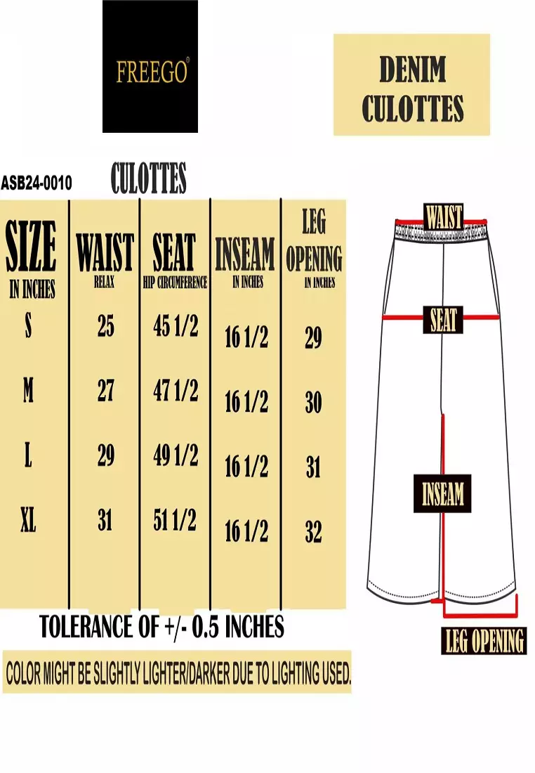 Denim Culottes Ladies