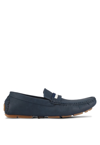 UniqTee 藍色 Slip On Loafer With Strap 62C01SHA9A1CA3GS_1