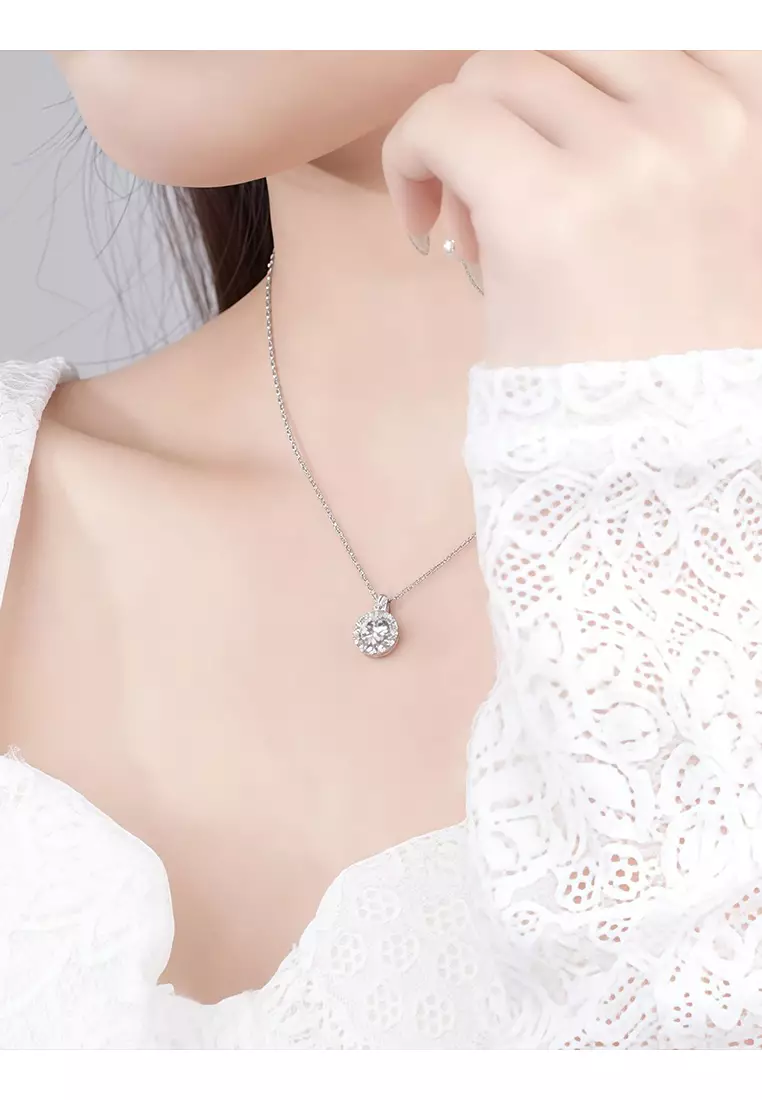 Kalung Wanita Original N003 Jewelry Berlian Zircon Fashion Necklaces Cewek Dilapisi Platinum