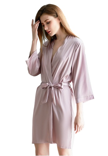 LYCKA pink LCB2161-Lady One Piece Casual Robe Nightwear-Pink A1CE4US2EDBB6AGS_1