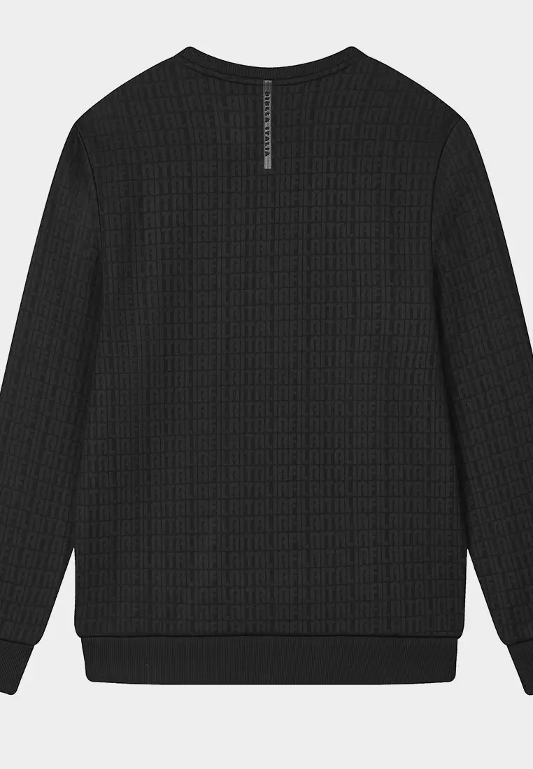 FILA CORE LIFESTYLE BLUE QUADRILATERO AESTHETICS Men Sweatshirt (Black / Red / White)