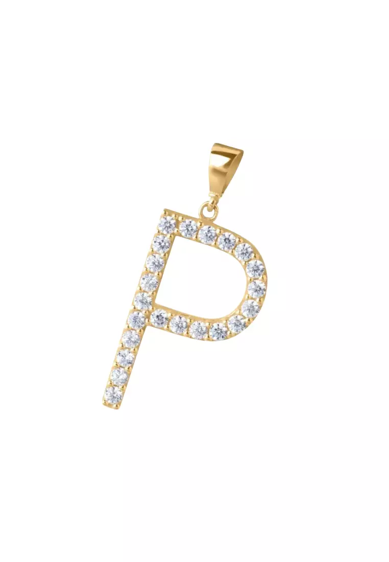  Letter Necklace 14k Gold - P
