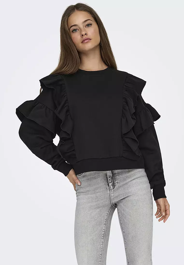 Long Sleeve Flounce Sweater