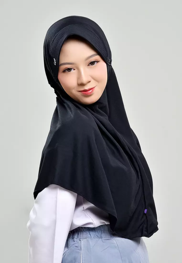 Rabbani - Kerudung Sekolah Instan Innova XS - Black