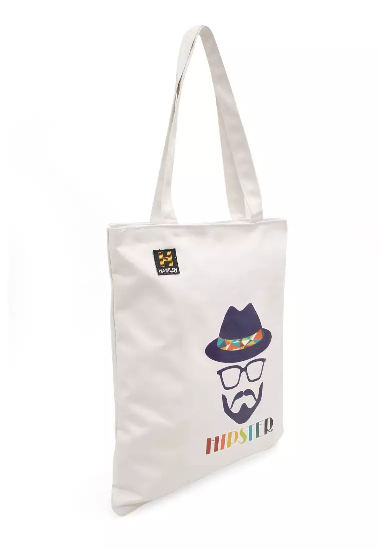 Millane Totebag Wanita Model Hipster Kasual Large Storage Material Canvas ORIGINAL - White
