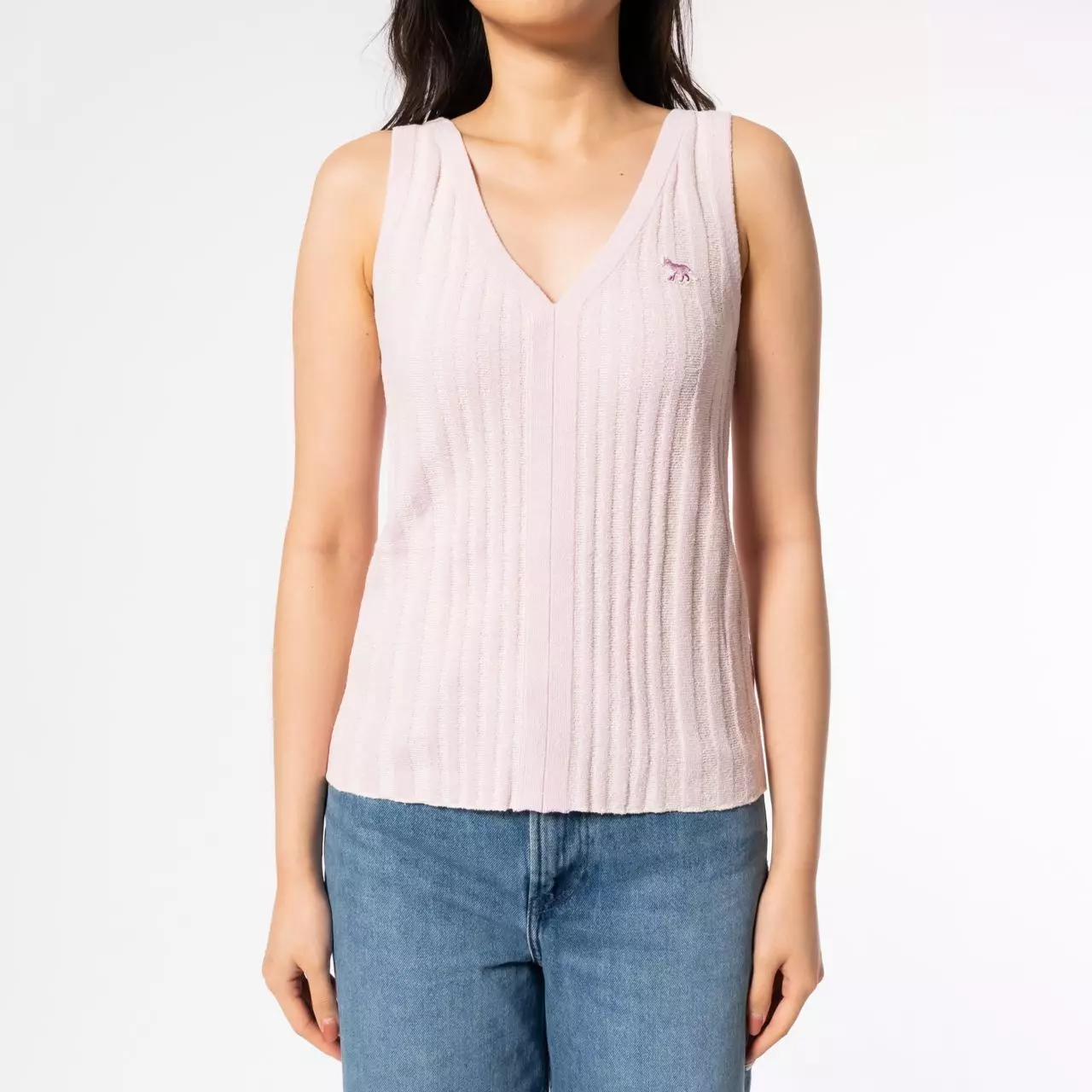 Jual Maison Kitsune Maison Kitsunè Baby Fox Patch Ribbed Tank Top 