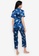 F.101 blue Printed Short Sleeve Pajama Set 5D6B0AA46DAEBEGS_2