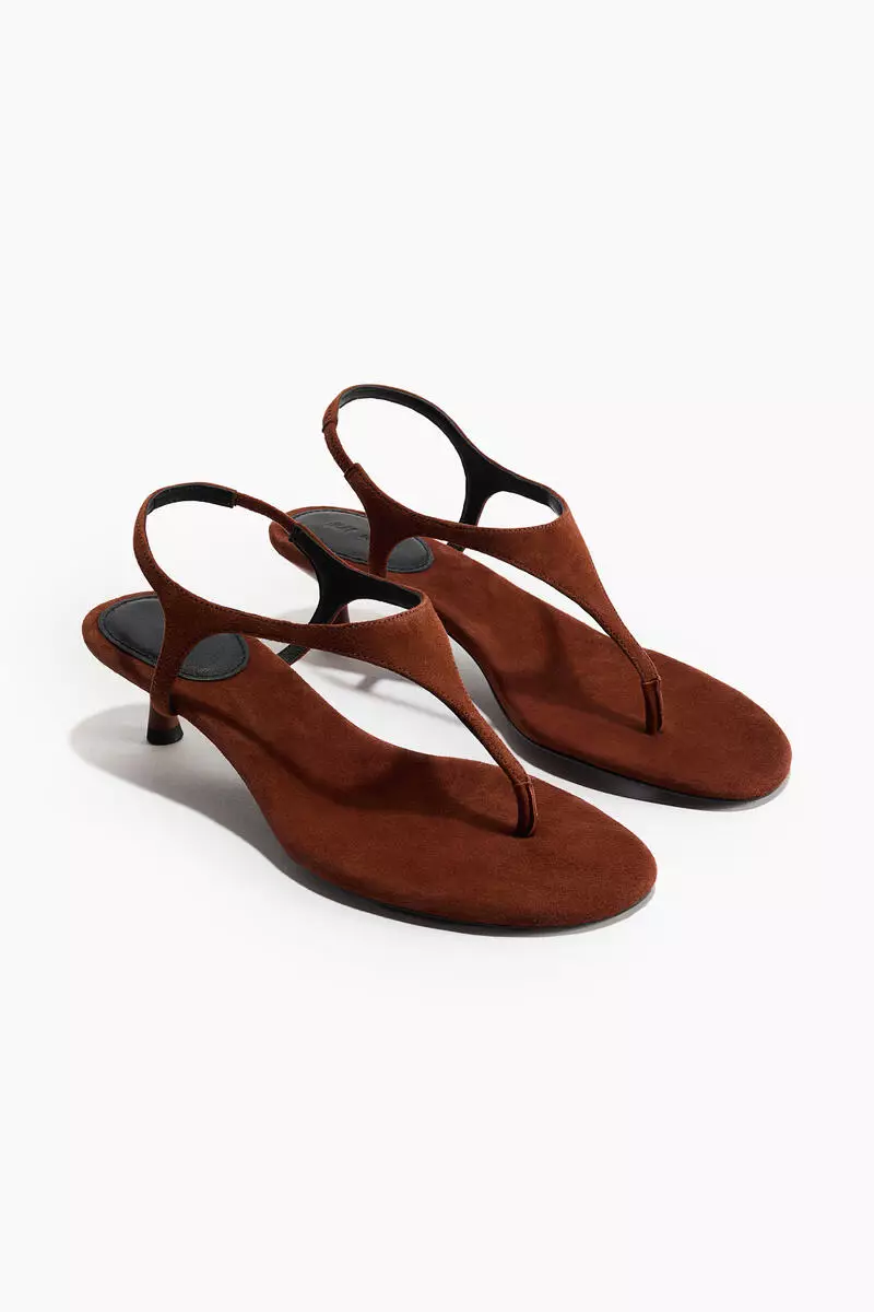 Heeled leather sandals