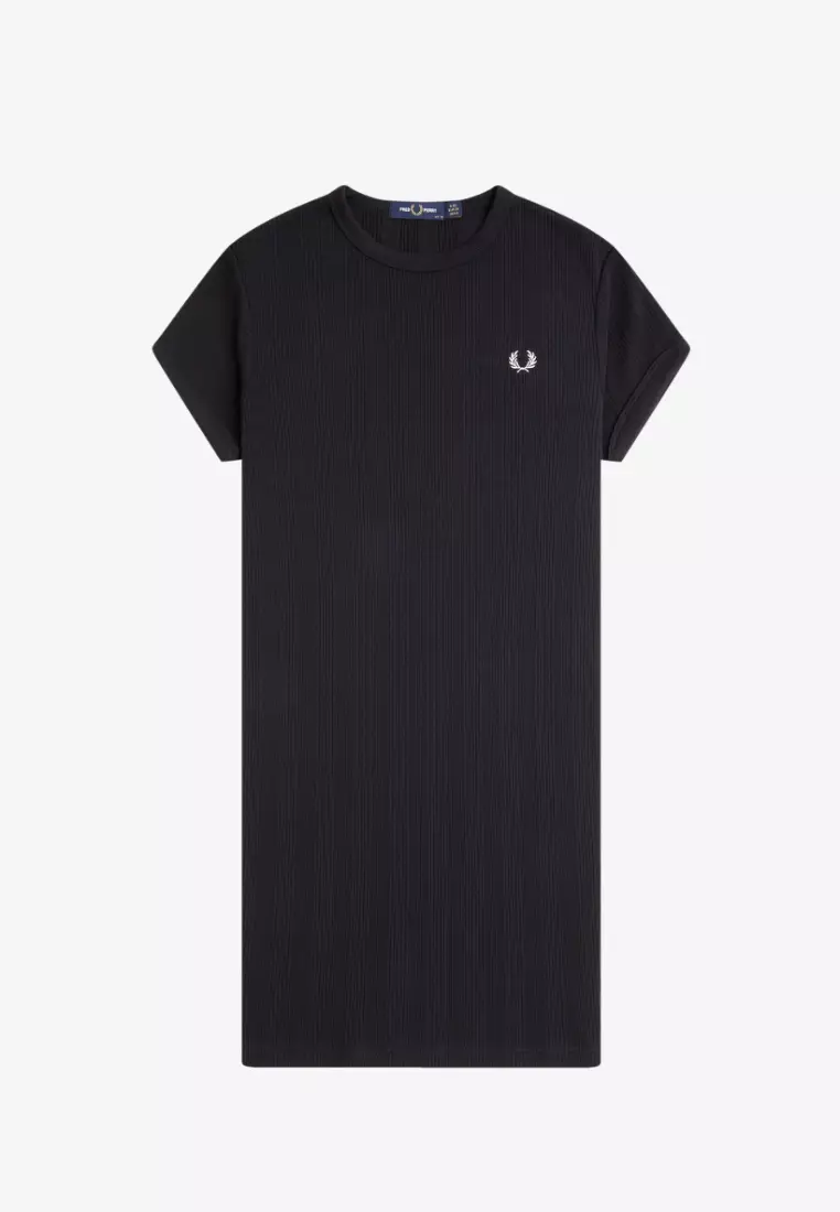 Fred Perry D9168 Ribbed T-Shirt Dress
