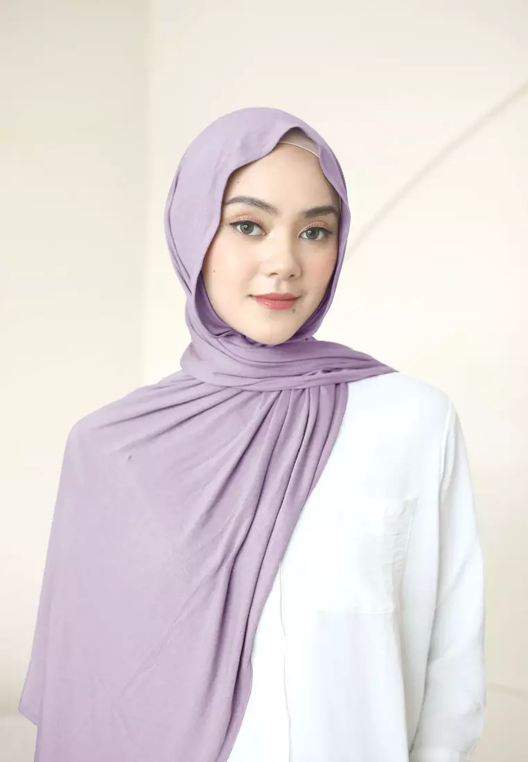 Pashmina Meleyot Basic Tencel Premium - Misty Lilac