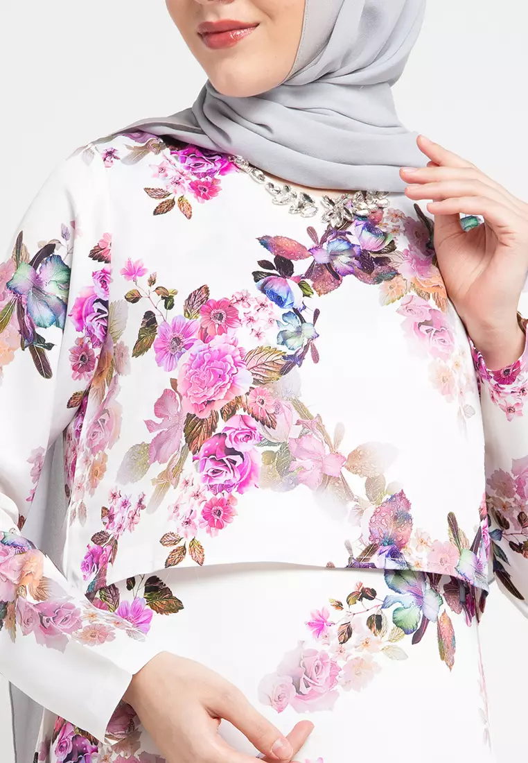 Nane Maxi Dress In Offwhite Print