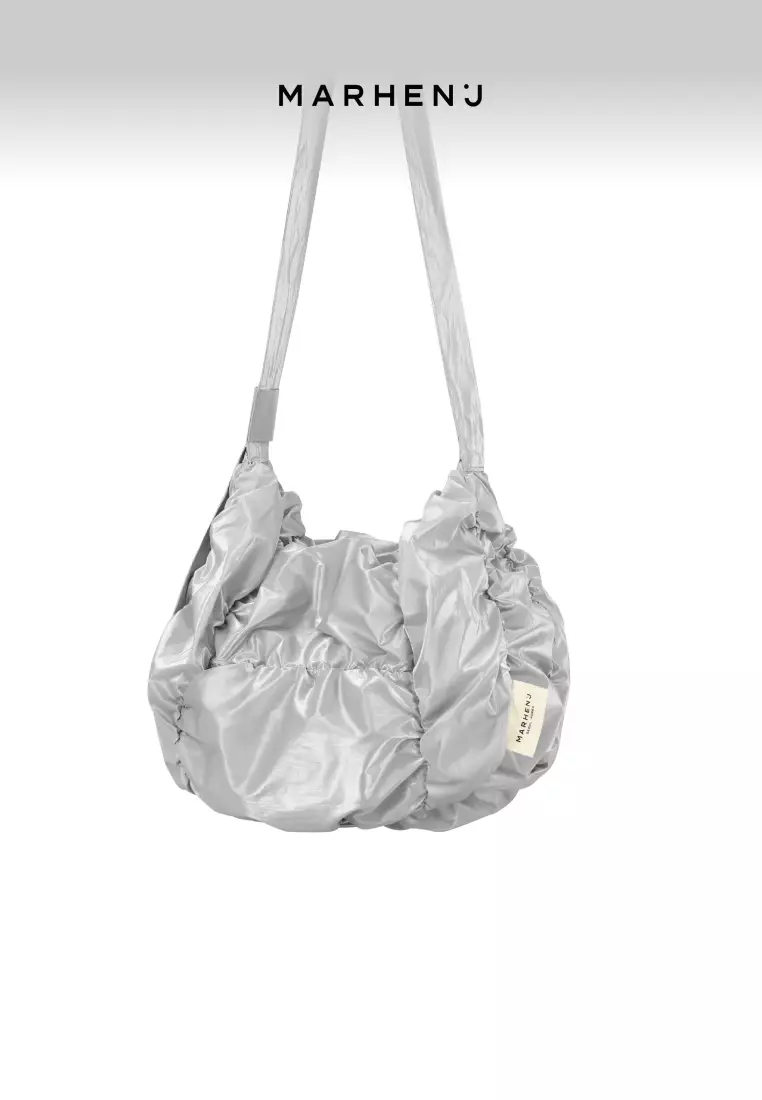 POPCORN SWING Nylon Crossbody Bag Silver