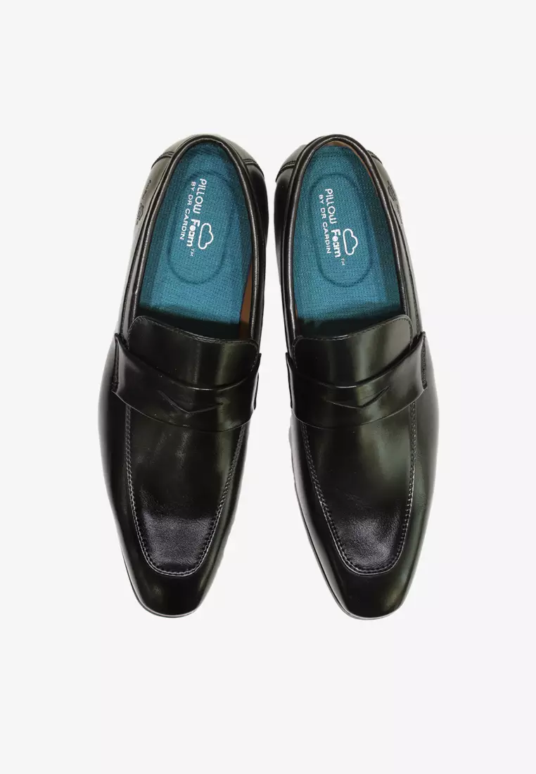 Men's Smart Wedding Dress Shoes - Faux Leather Slip-On Formal Shoes Black & Brown