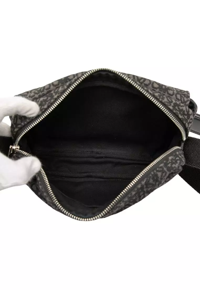 Pre-Loved Loewe Xs Anagram Canvas Military Messenger Bag