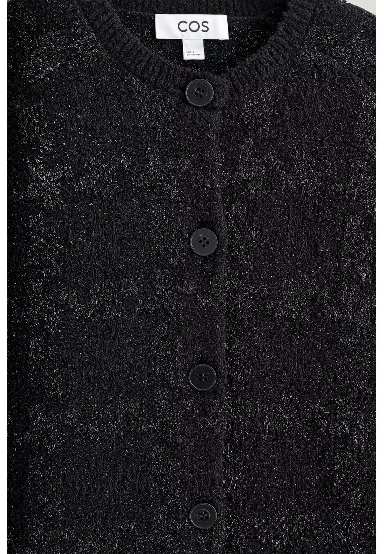 SPARKLY BOUCLÉ-KNIT CARDIGAN