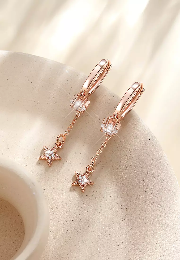 Anting Wanita Berlian Dilapisi Platinum Original Star Style Fashion Korea Anting Giwang Tusuk Cewek