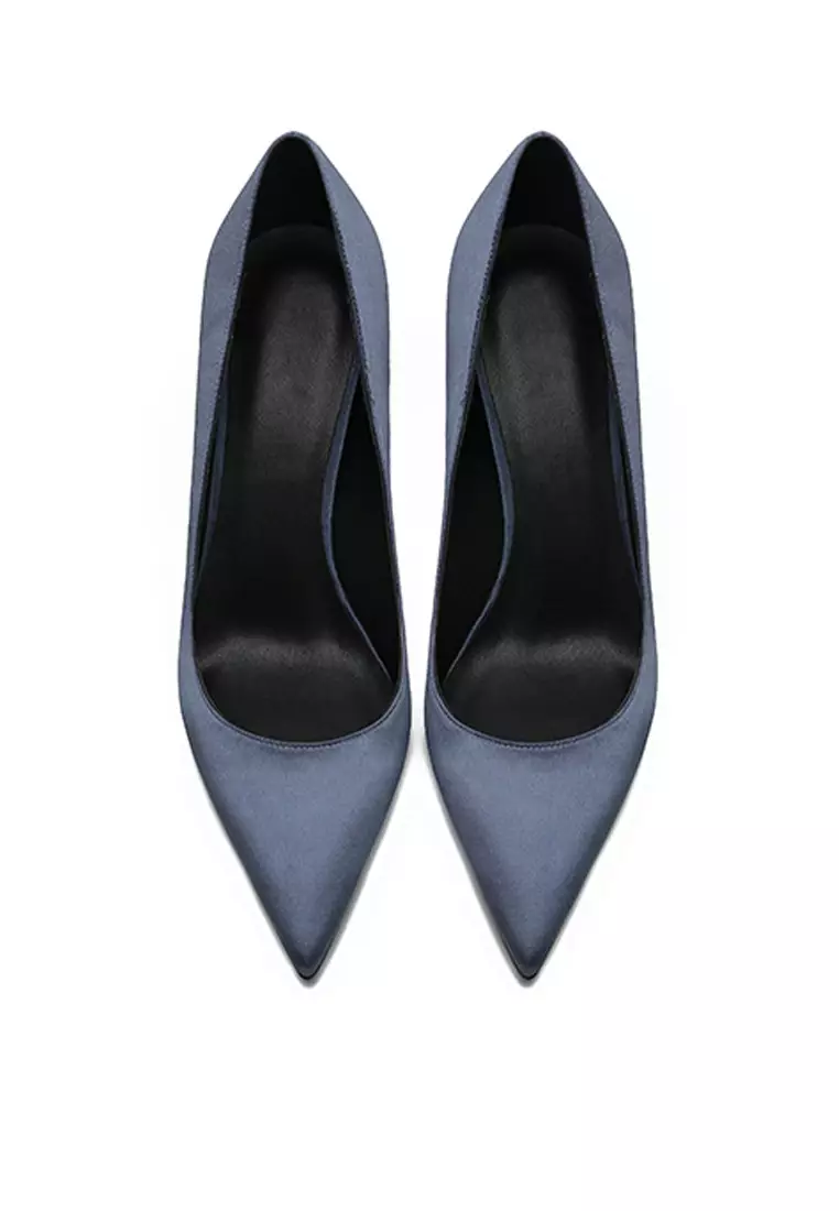 10CM Silk Fabrics Pointed High Heel Shoes HZL213