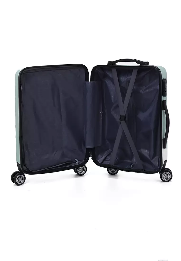 Carlton Koper Hardcase Desain Hexagon Size 20 Inch Suitcase Unisex with Rear Compartment Rubber Slot Material ABS+PVC Coated ORIGINAL - Mint