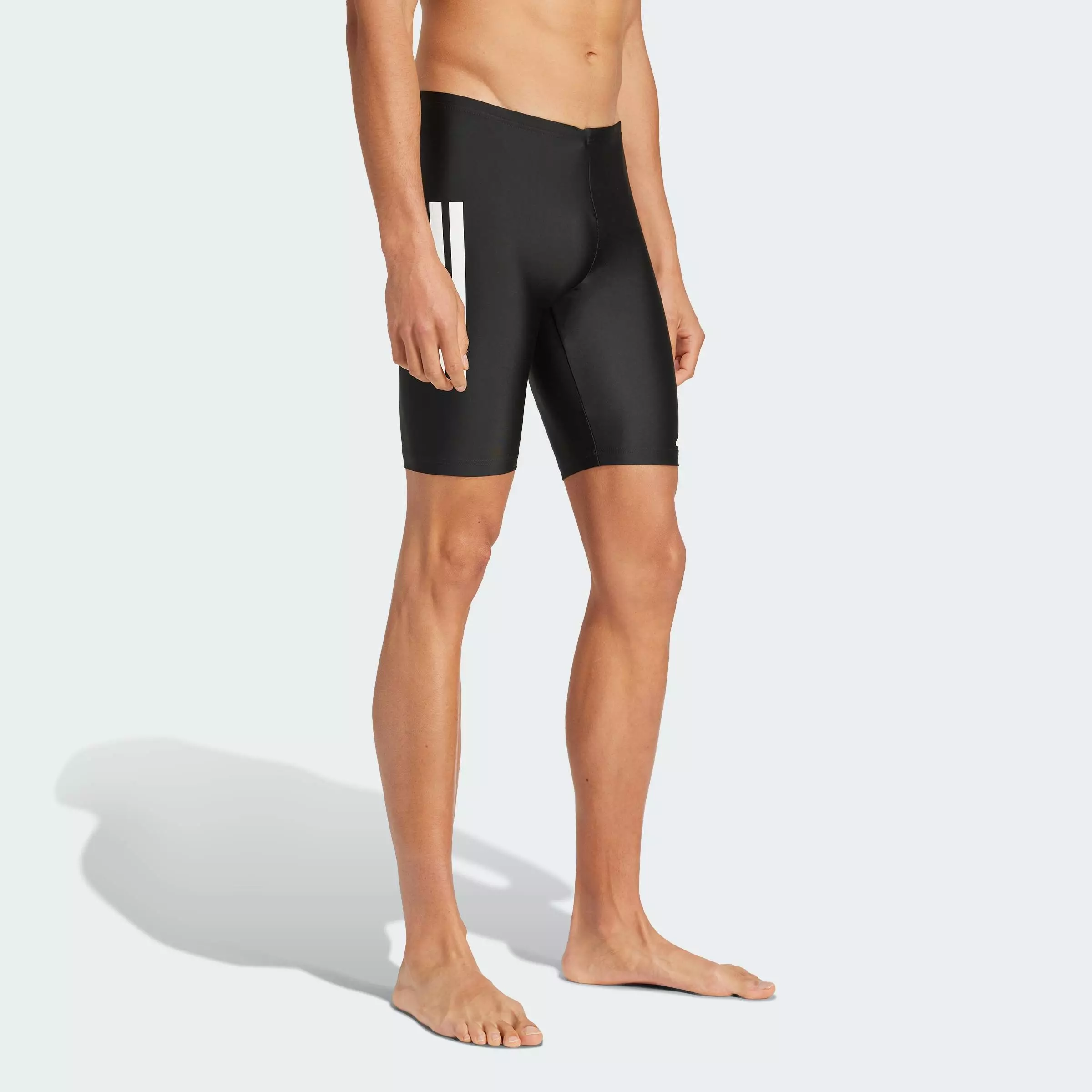 Swimming 3-Stripes Swim Jammers 8-Inch Men Black JN6537