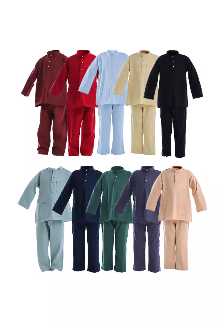 Alain Delon Baju Melayu Cekak Musang Budak - 19026504-45HunterGreen