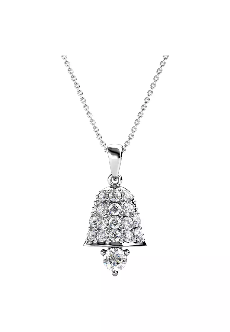 Jingle Bell Pendant WG - Kalung Crystal by Her Jewellery