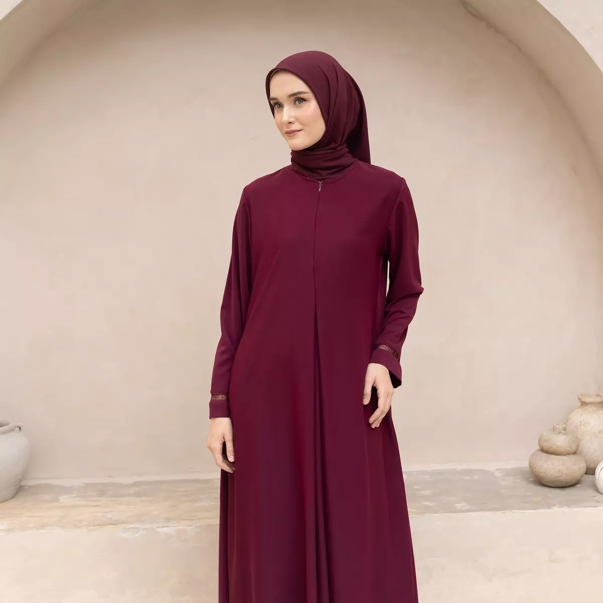 EPC Abaya Samira - Burgundy - Moonlit Elegance Series