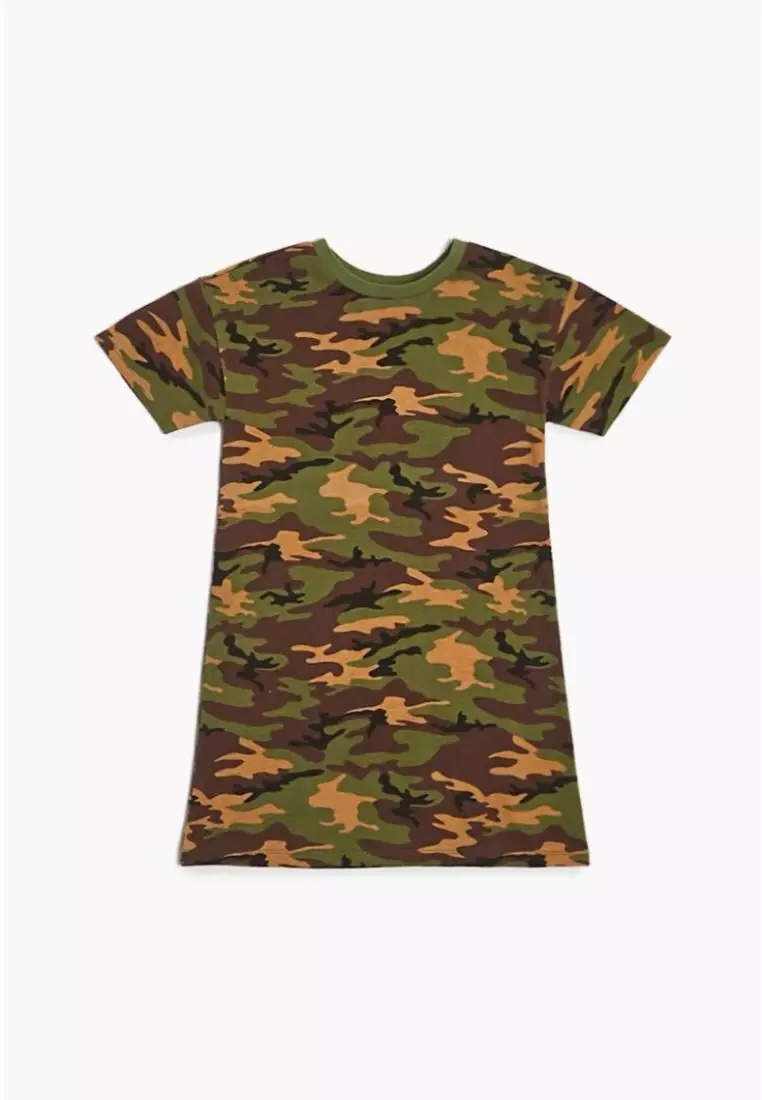 Buy FOREVER 21 Girls Camo Print T Shirt Dress Kids 2024 Online