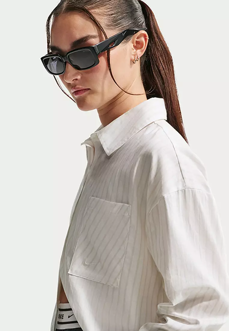 Sportswear Chill Poplin Oversized Woven Long-Sleeves Striped Top