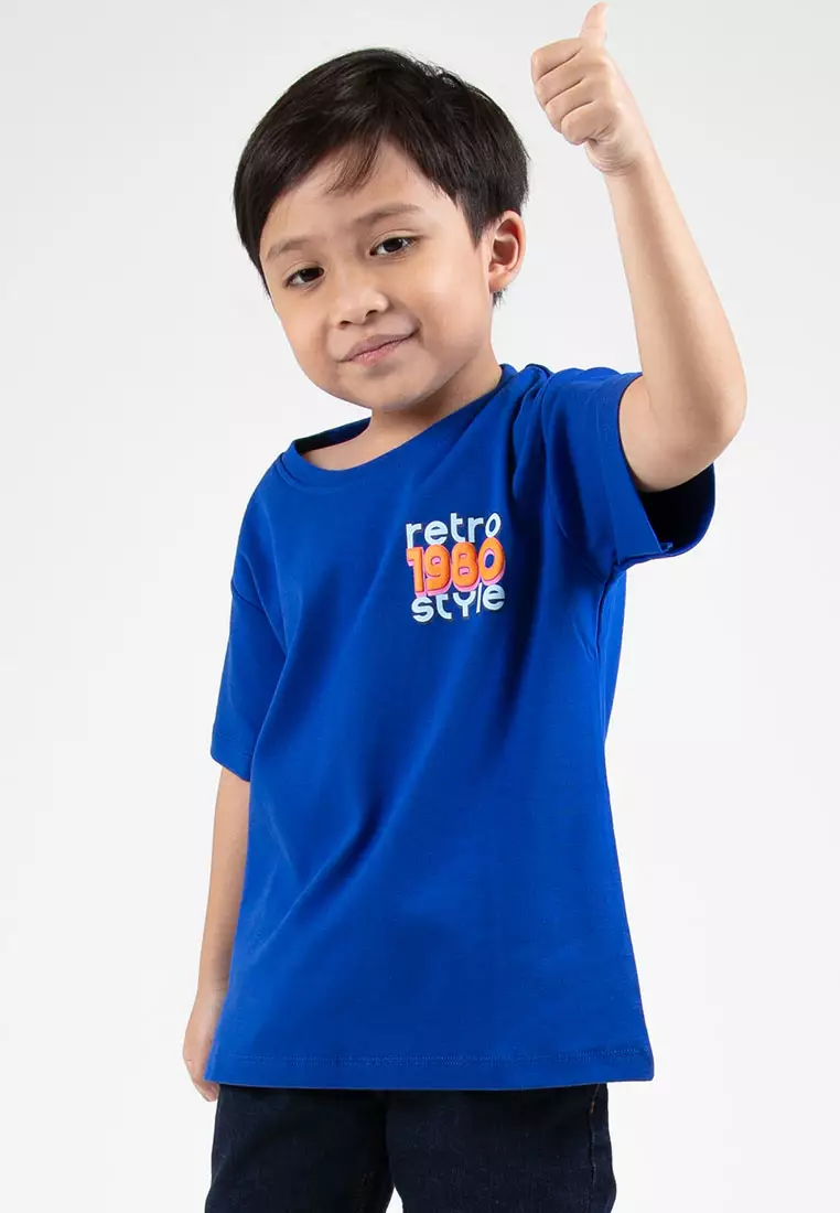 Forest Kids Boys Premium Cotton Interlock Round Neck Graphic T-Shirt | Baju T-Shirt Budak Lelaki - FK20218-34RoyalBlue