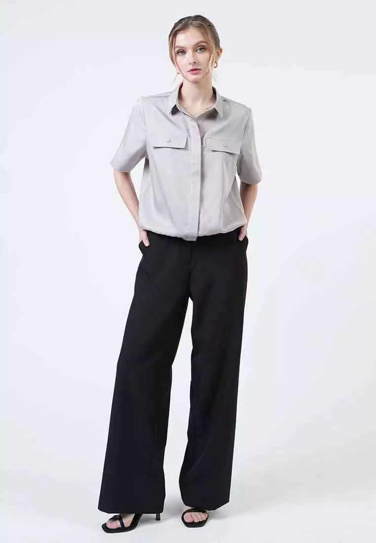 Kinsley Elastic Hem Utility Top