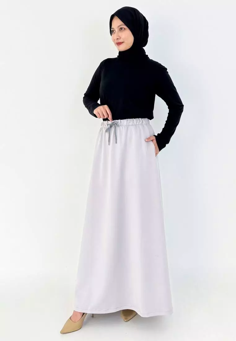 Ghea Skirt (Rok Panjang Basic) - Abu Muda