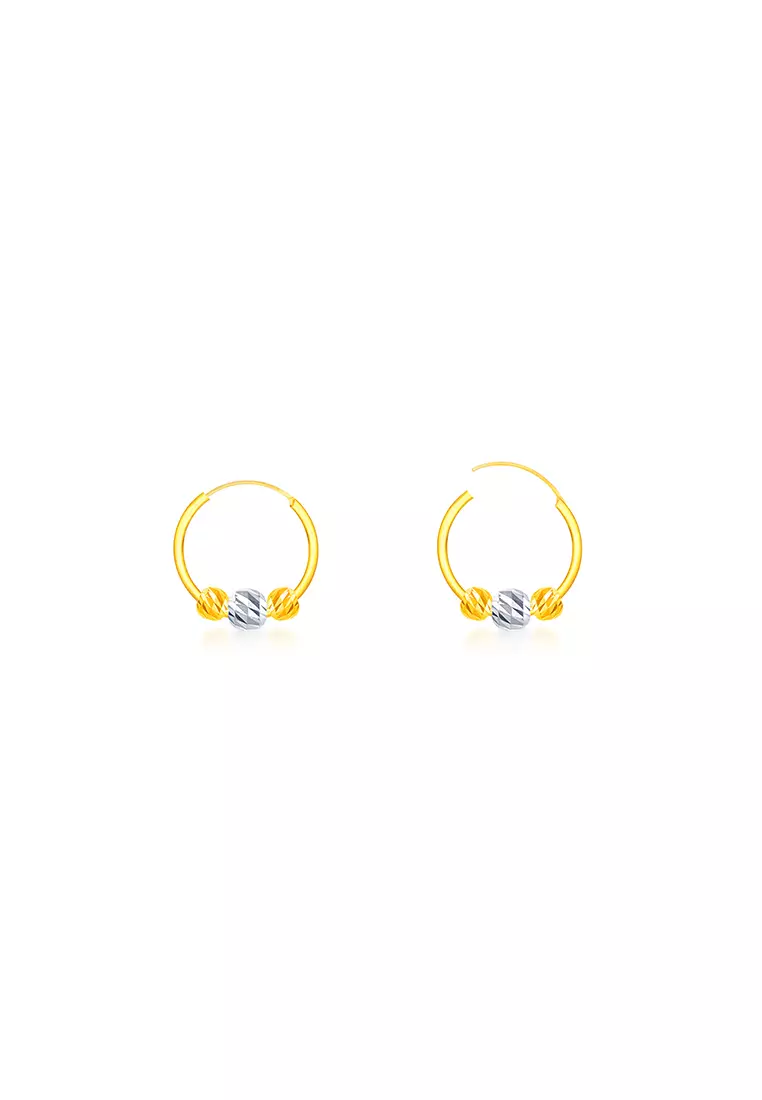 Gold hook earrings new arrivals with beads
