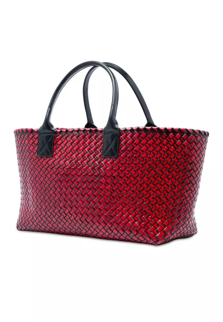 Pre-Loved Bottega Veneta Limited Edition Medium Brushed Calfskin Intreccio Cabat Tote