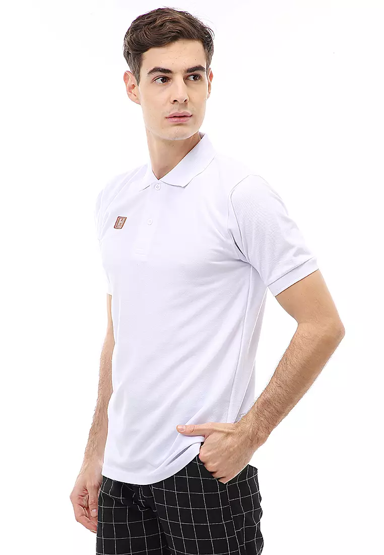 Jack Atasan Formal Pria T-Shirt Kaos Polo Polos Lengan Pendek Material Cotton ORIGINAL - White