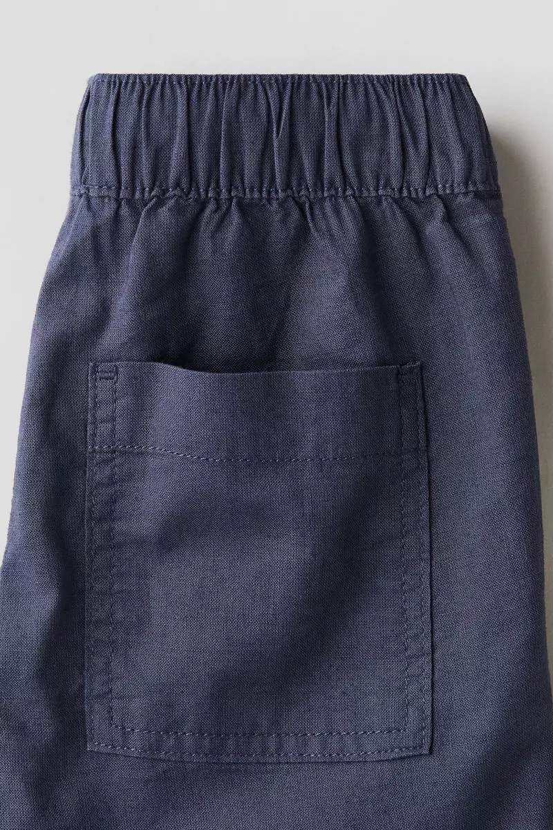 Linen-blend shorts
