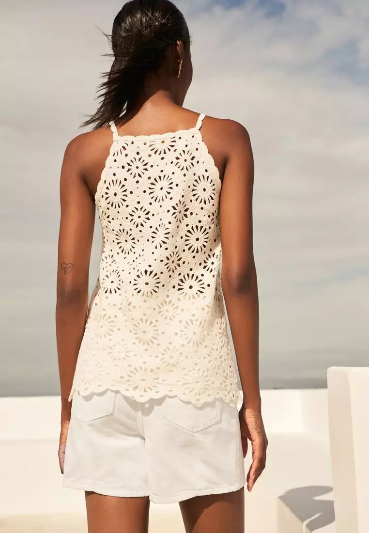 White sale crochet vest