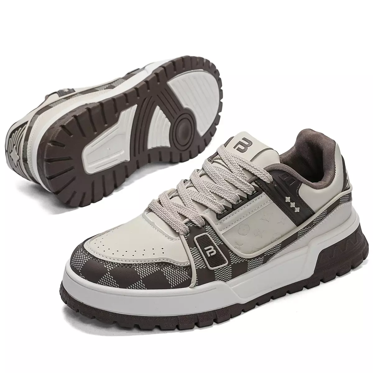 LURAD Sepatu Sneakers Cowok Motif Kotak Simple QNK803