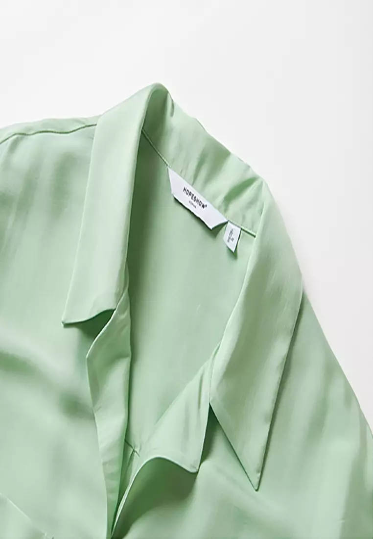 Drop Shoulder Sleeve Lapel A-Line Dress main image 1