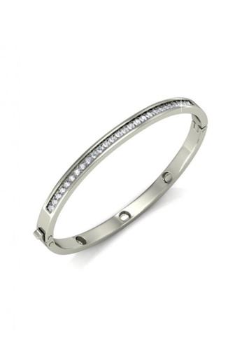 Her Jewellery silver Classic Bangle (White Gold) - Made with premium grade crystals from Austria HE210AC98KHDSG_1