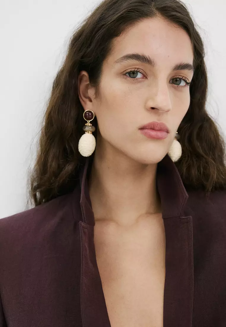 Natural Fibre Hanging Earrings