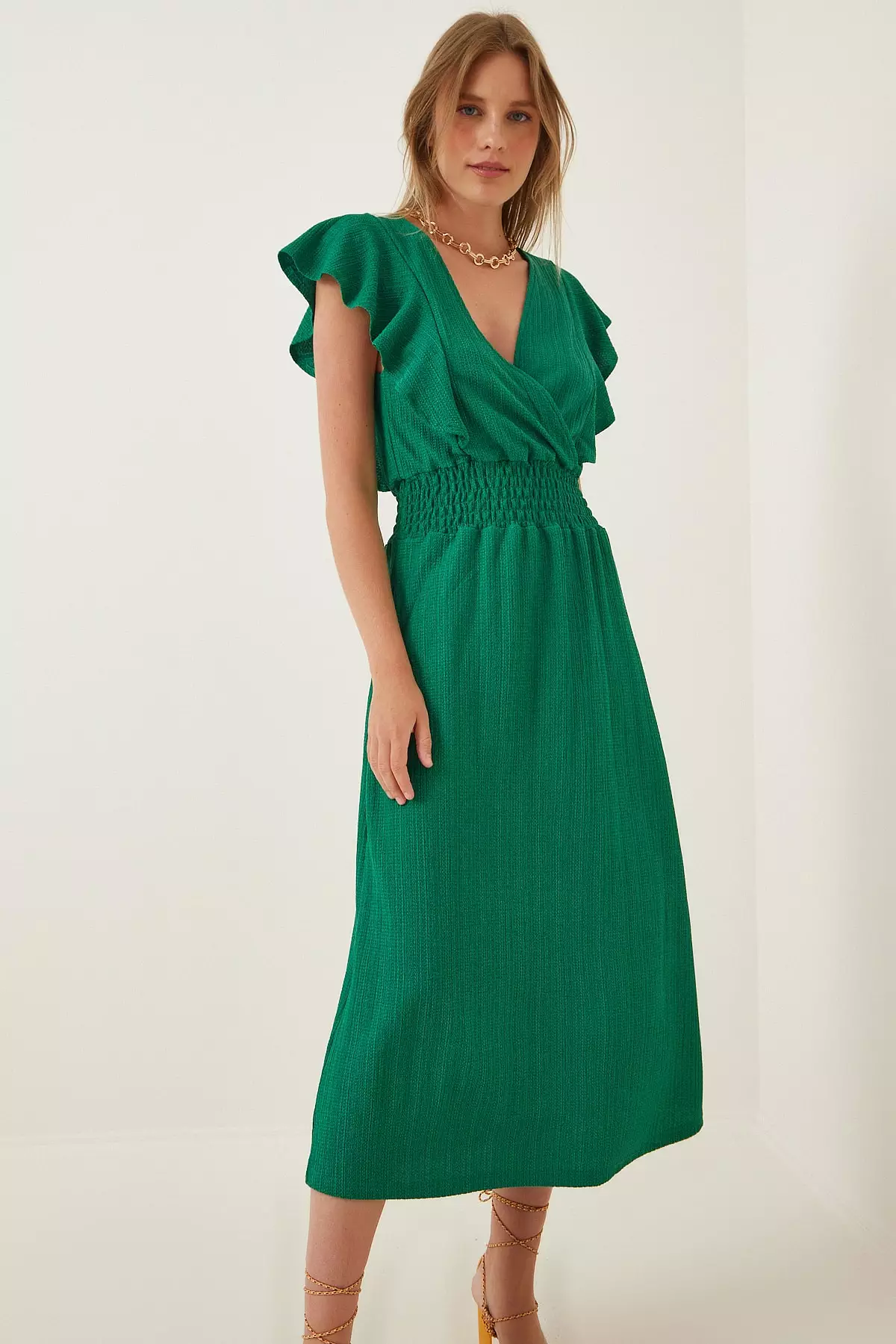Buy Happiness Istanbul Ruffle Textured Dress 2024 Online | ZALORA Singapore