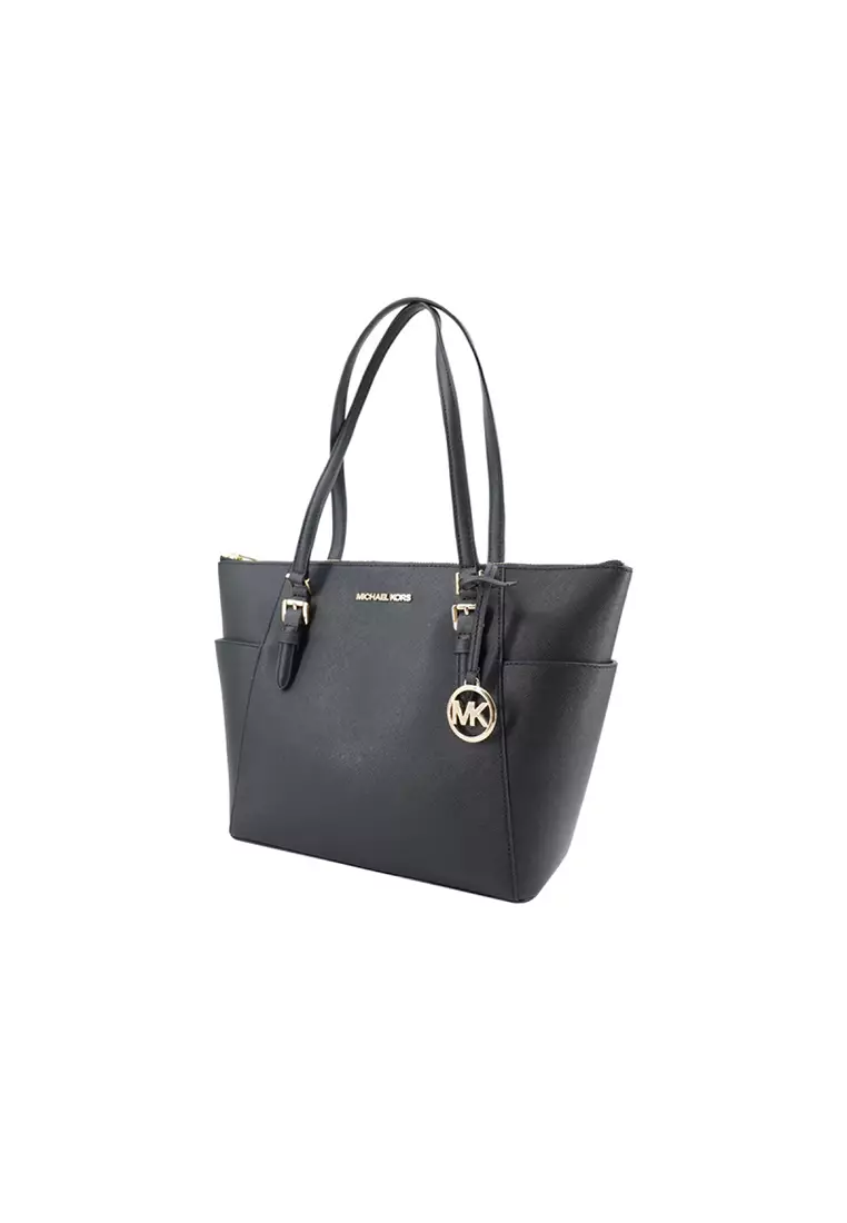Michael kors black bag with lock online