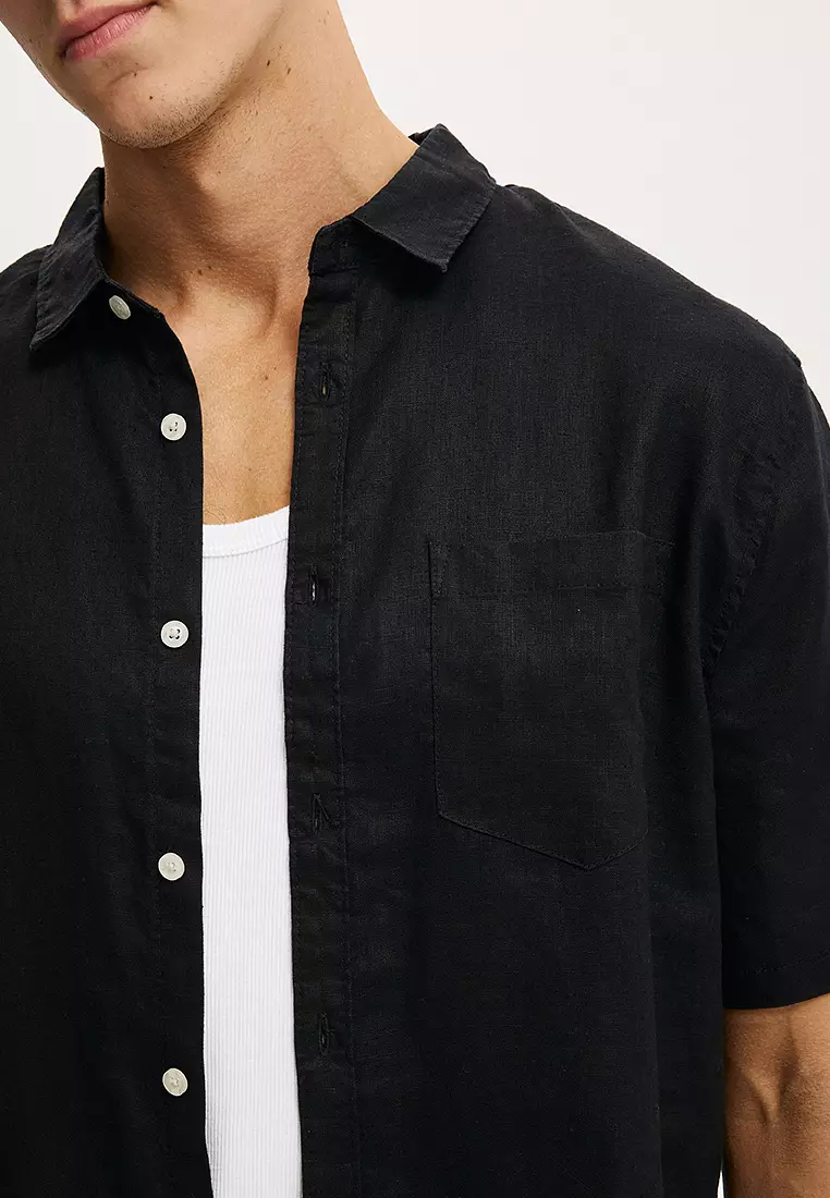 Relaxed Linen Short Sleeves Shirt